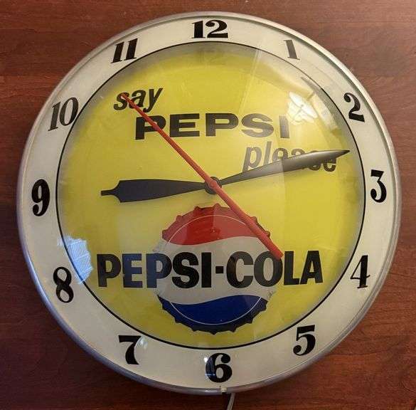 PEPSI Clock, works, 15" round image