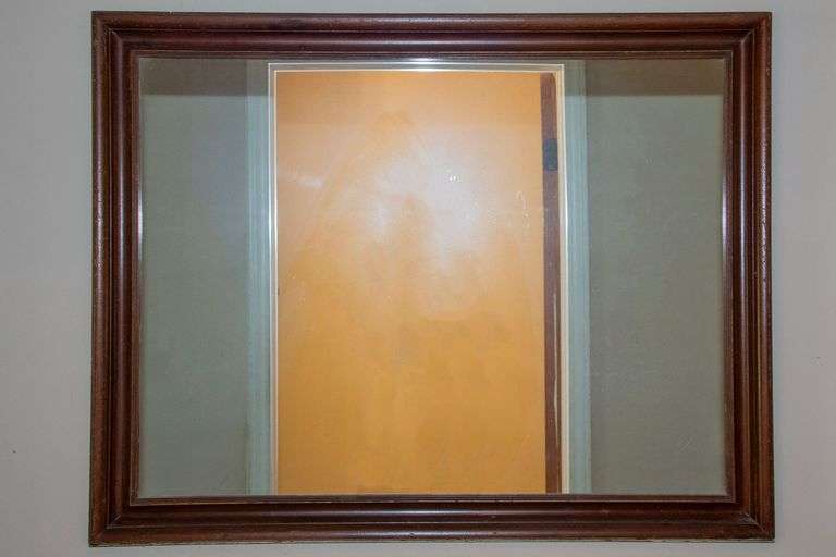 Wood Framed Mirror, approx. 45" W x 35"L image