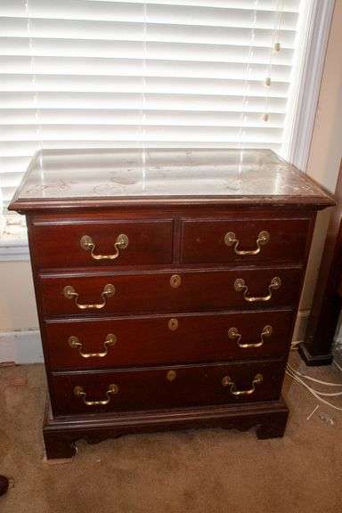 LINK TAYLOR Mahogany Bed Side Table, approx. 27"W x 29.5"H x 17"D image