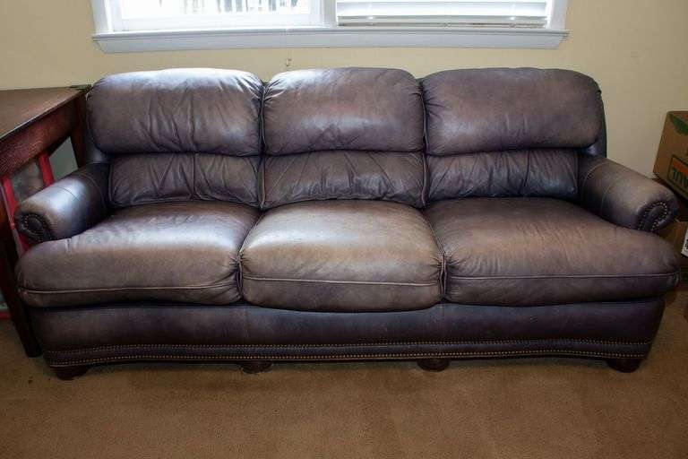 Leather Couch, approx. 84"W x 38"D x 34"H image