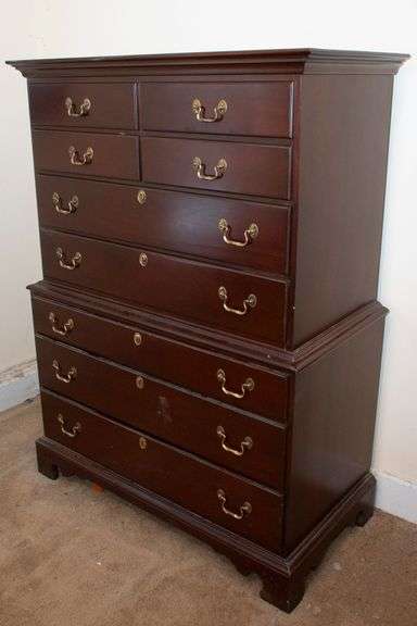 LINK TAYLOR Mahogany Chest of Drawers, approx. 40"W x 55.5"H x 19.5"D image