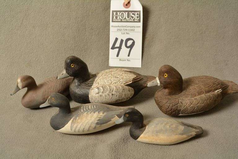 Mini Scaup Drake by Art Boxleitner, Mini Scaup Drake by Bob Jones, Mini Scaup Hen by Bob Jobes, Mini Scaup Drake by Norman Hancock and Mini Scaup Hen by Norman Hancock image