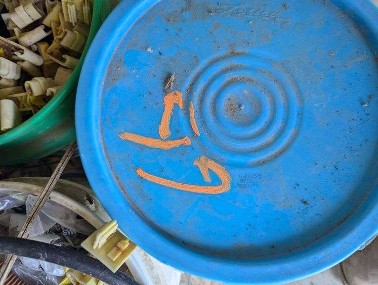 Five 5 Gallon Buckets with Assorted Items