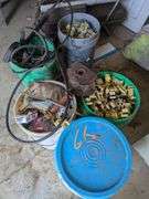 Five 5 Gallon Buckets with Assorted Items