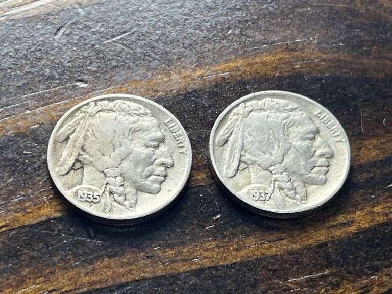 (2) Buffalo Nickels - 1935 & 1937