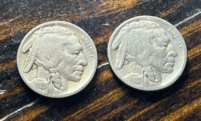 (2) 1920 Buffalo Nickels