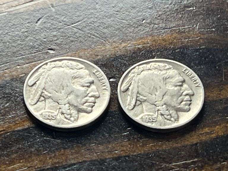 (2) 1935 Buffalo Nickels