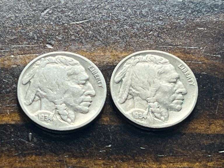 (2) Buffalo Nickels - 1934