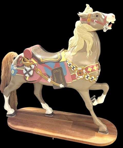 Incredible Vintage Hand Carved Life-Size Carousel Horse
