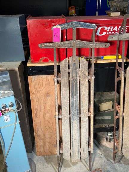 Vintage/Antique Wooden Sled image