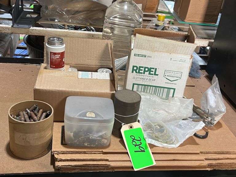 Lot - Repel Insect Repellent, Pipe Thread Compound, Metal Hardware, and More image