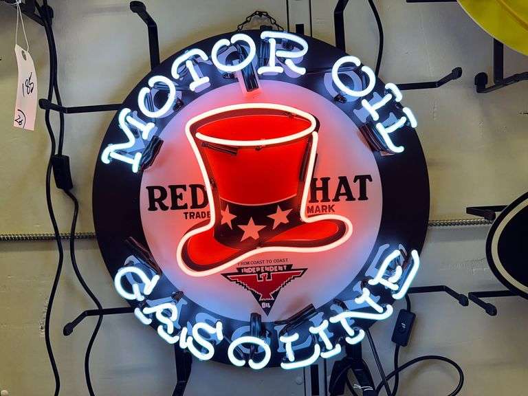 NEON "Red Hat Motor Oil" sign, 24" image