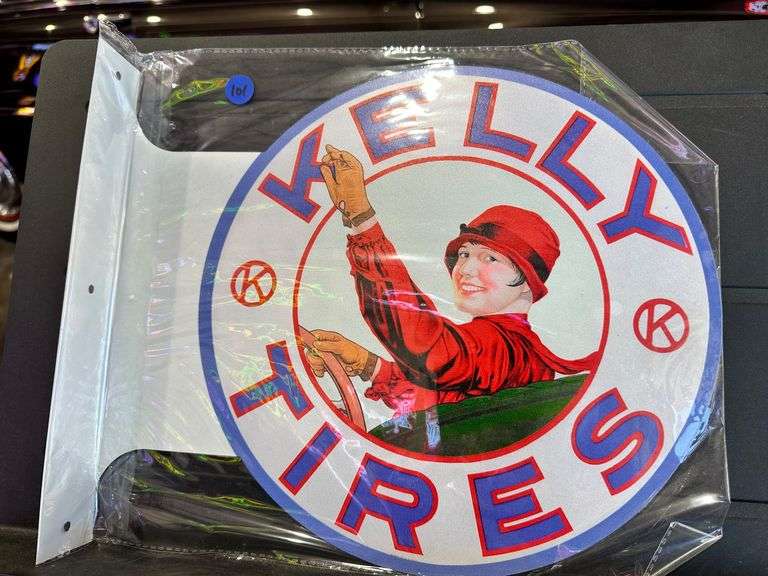 Metal double sided flange sign - Kelly Tires image