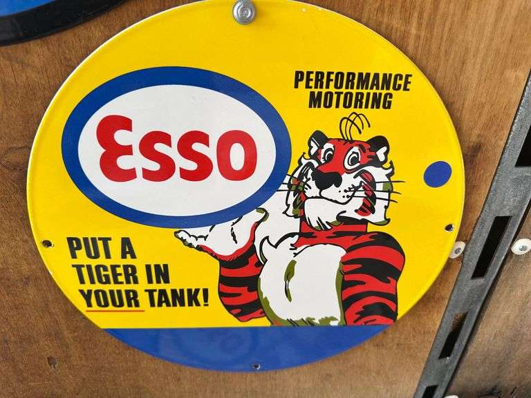 Porcelain steel "Esso" sign, 12" image