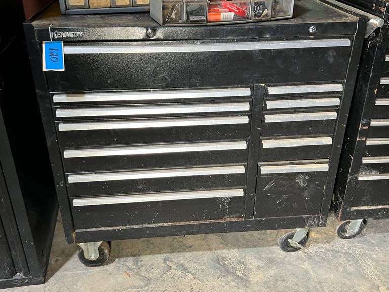 Lot - Kennedy Tool Cabinet with Many Assorted Bushings image
