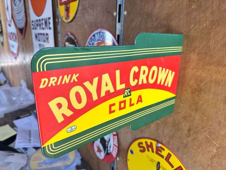 Porcelain steel "Royal Crown Cola" flange sign image
