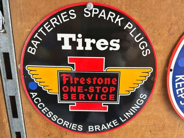 Porcelain steel "Firestone Tires", 12" image