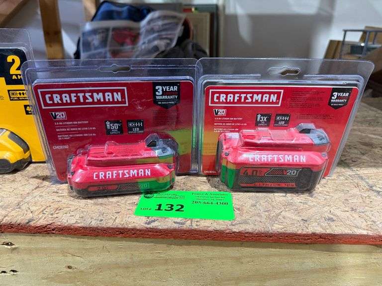 (2) New Craftsman Batteries - 2Ah and 4Ah image