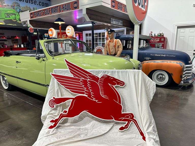 Porcelain steel "Flying Pegasus", LARGE double sided sign image