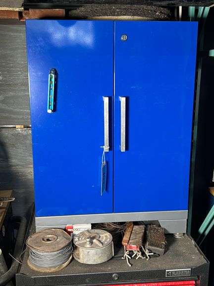 Lot - Cabinet with Tools and Shop Supplies image