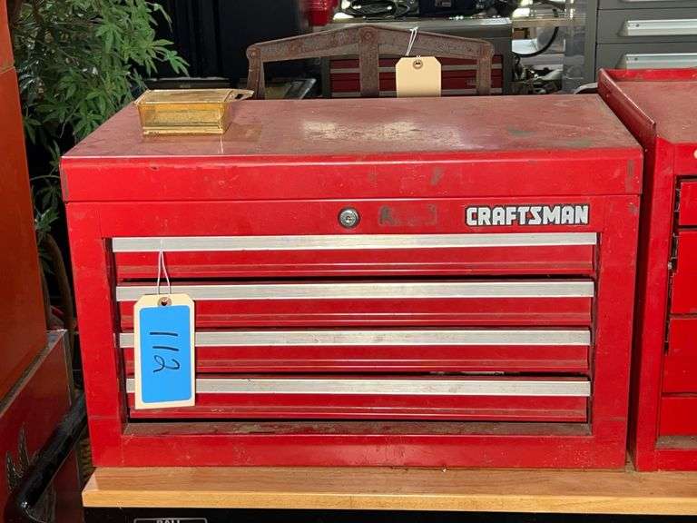 Lot - Craftsman Toolbox with Contents - Gauges, Calipers, and Measurement Tools image