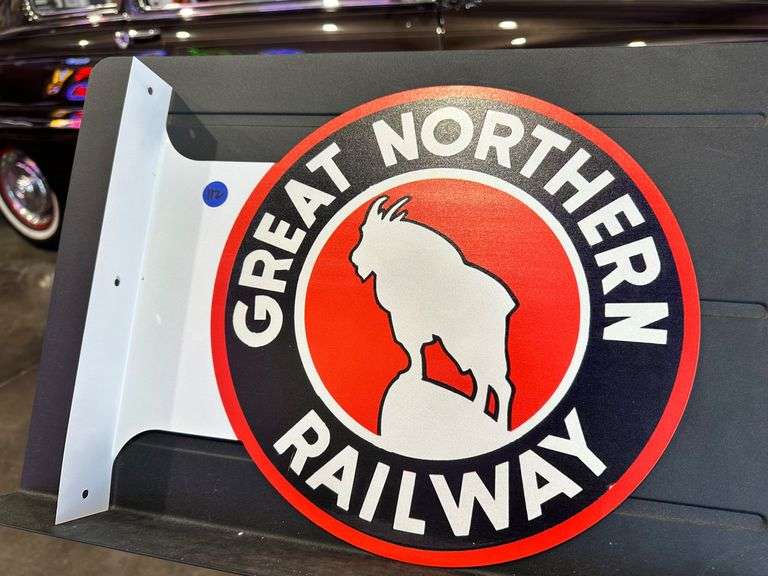 Metal double sided flange sign - Great Northern RR image