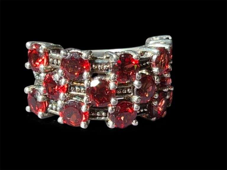Sterling Silver Garnet Ring STS Jewels Inc. - Size: 6.75 image