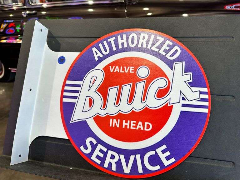 Metal double sided flange sign - Buick Sales image