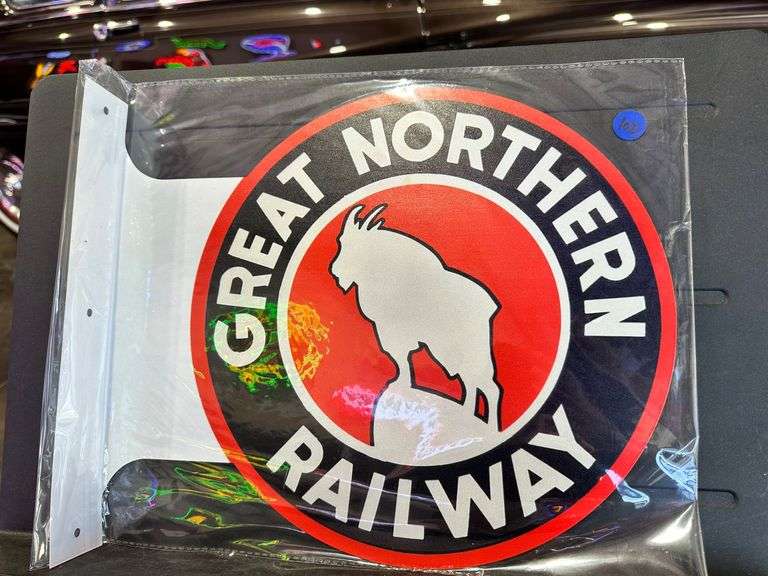Metal double sided flange sign - Great Northern RR image
