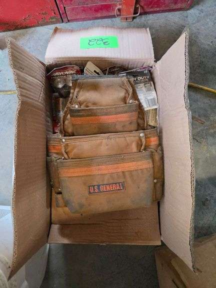 Lot - Batteries, Sandpaper, Protective Mat, Tool Belt, Screw-On Spouts image