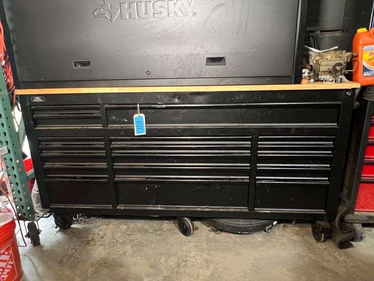 Lot - Husky Rolling Tool Cabinet with Assorted Hand and Power Tools - Mechanics Tools, Sockets, Wrenches, and More image