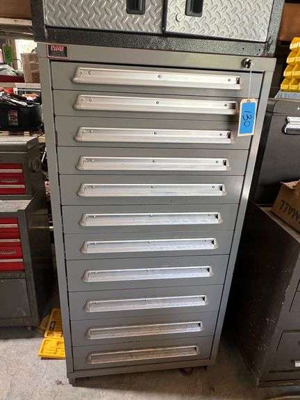 Lot - LYON 10-Drawer Steel Cabinet with Assorted Hardware and Supplies image