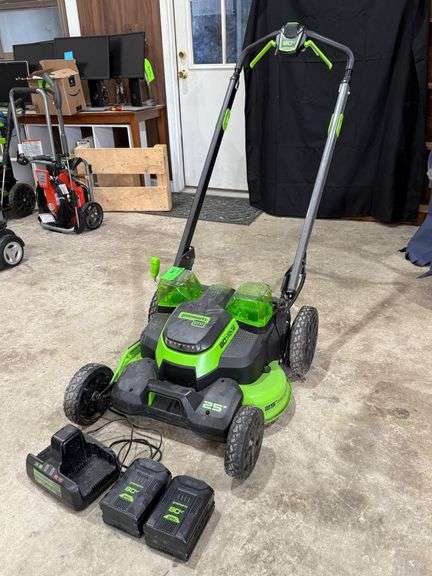 Greenwork Pro 80V Battery Operated Lawnmower with (2) Batteries and Charger image