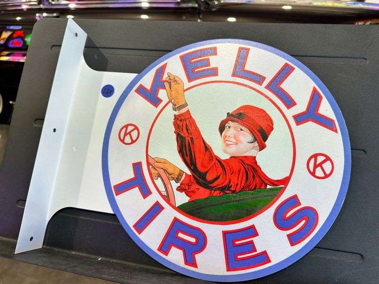 Metal double sided flange sign - Kelly Tires image
