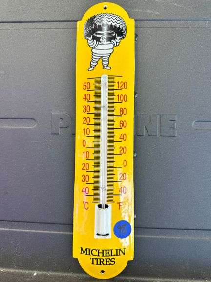 12" Steel/Porcelain Thermometer - Michelin Man image