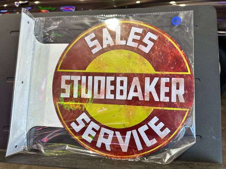 Metal double sided flange sign - Studebaker image