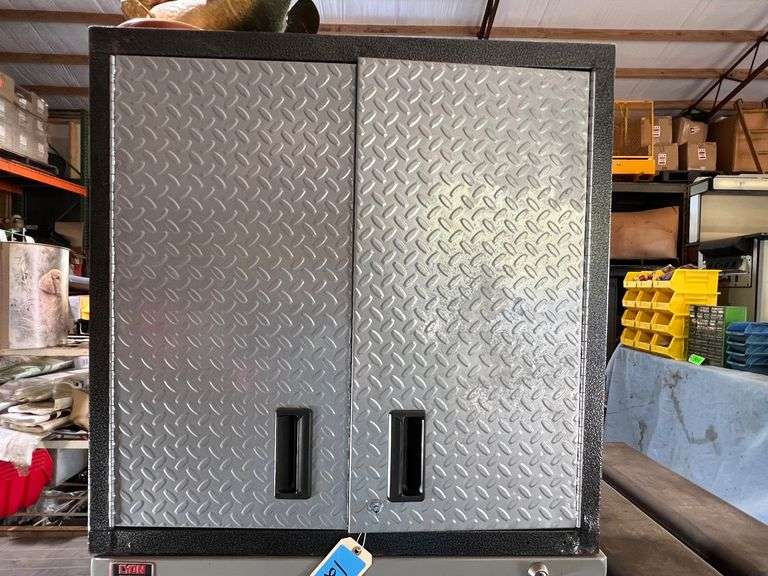 Lot - Metal Storage Cabinet with Assorted Tools and Supplies image