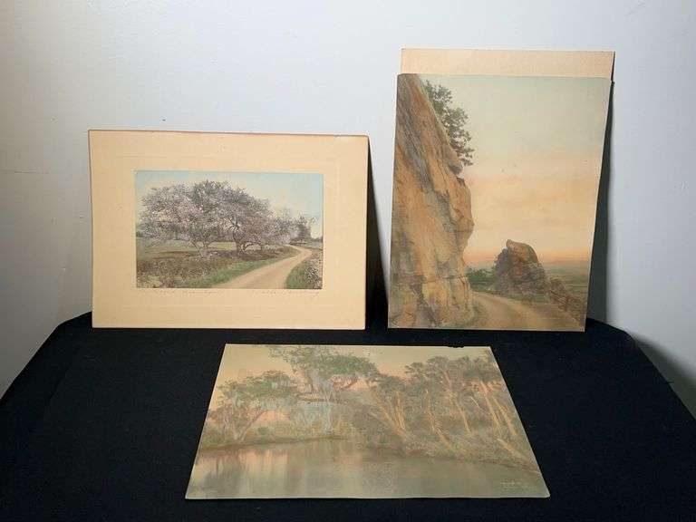 (3) Antique Wallace Nutting Lithographs image