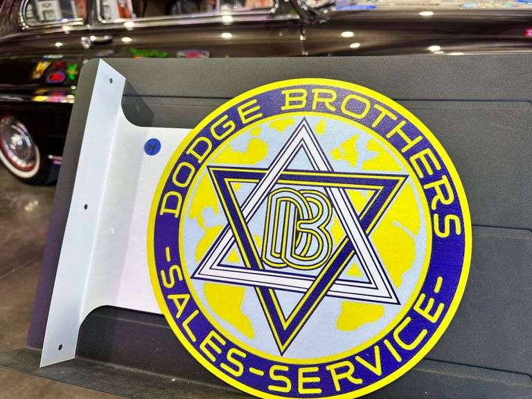 Metal double sided flange sign - Dodge Brothers image