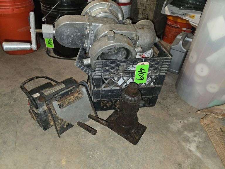Lot - Jaffrey Fire Protection Pump, Craftsman Motor, and Bottle Jack image