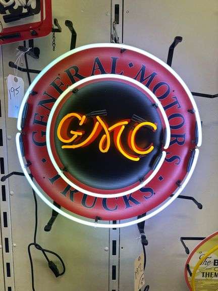 NEON "GMC Trucks" sign 24" image