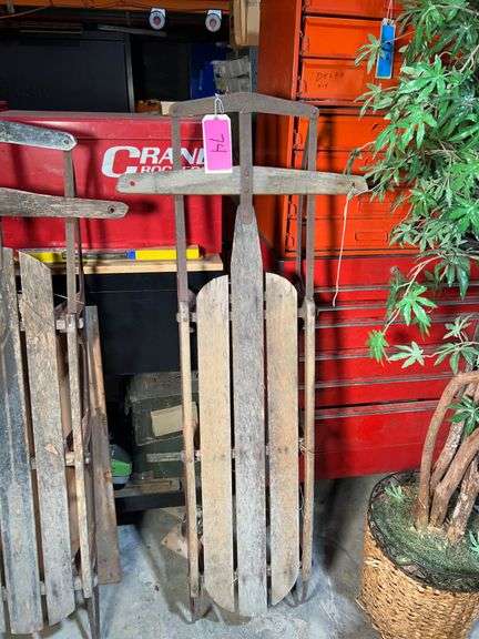 Vintage/Antique Wooden Sled image