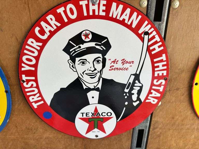 Porcelain steel "Texaco" sign, 12" image