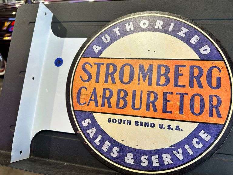 Metal double sided flange sign - Stromberg Carbs image