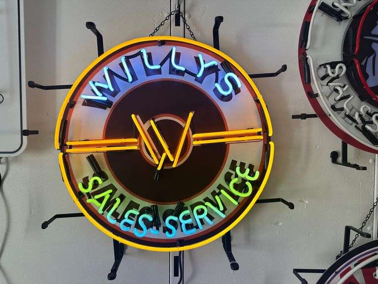 Neon "Willy's" sign.  24" image