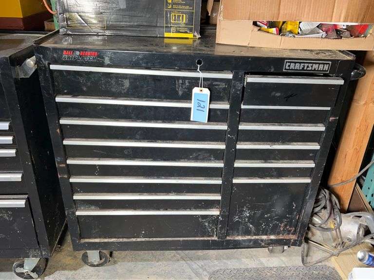 Lot - Craftsman Ball Bearing Grip Latch Tool Chest with Assorted Tools image