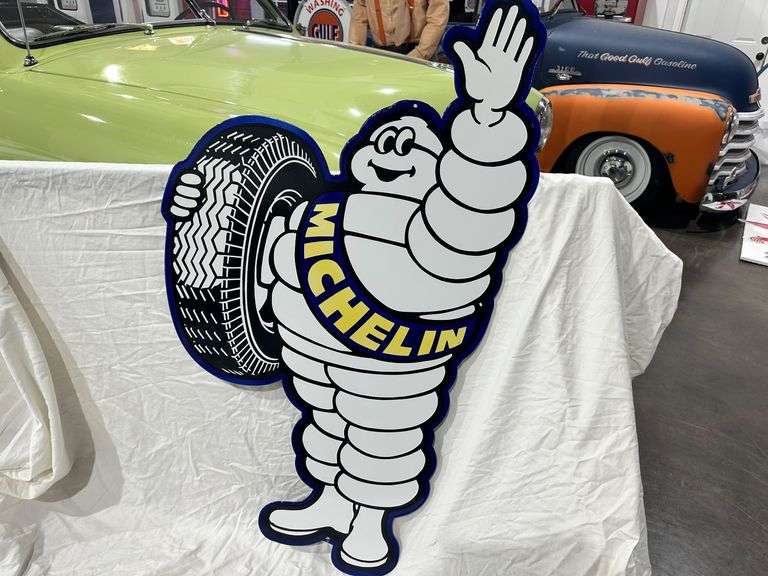 Porcelain steel "Michelin Man" sign image