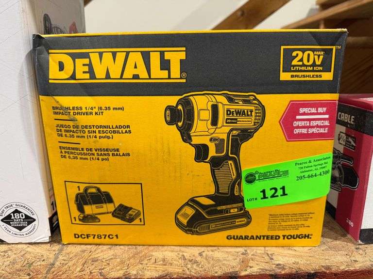 New Dewalt Brushless 1/4in Impact with Battery, Charger, and Bag - Model DCF787C1 image