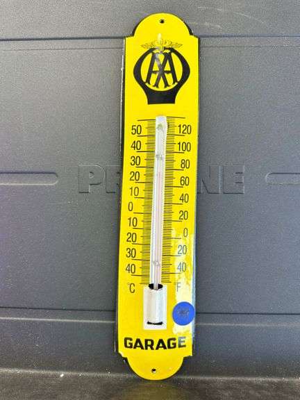 12" Steel/Porcelain Thermometer - AA Garage image