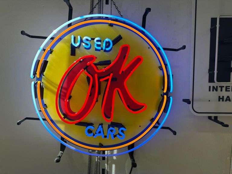 NEON "OK Used Cars" sign, 24" image